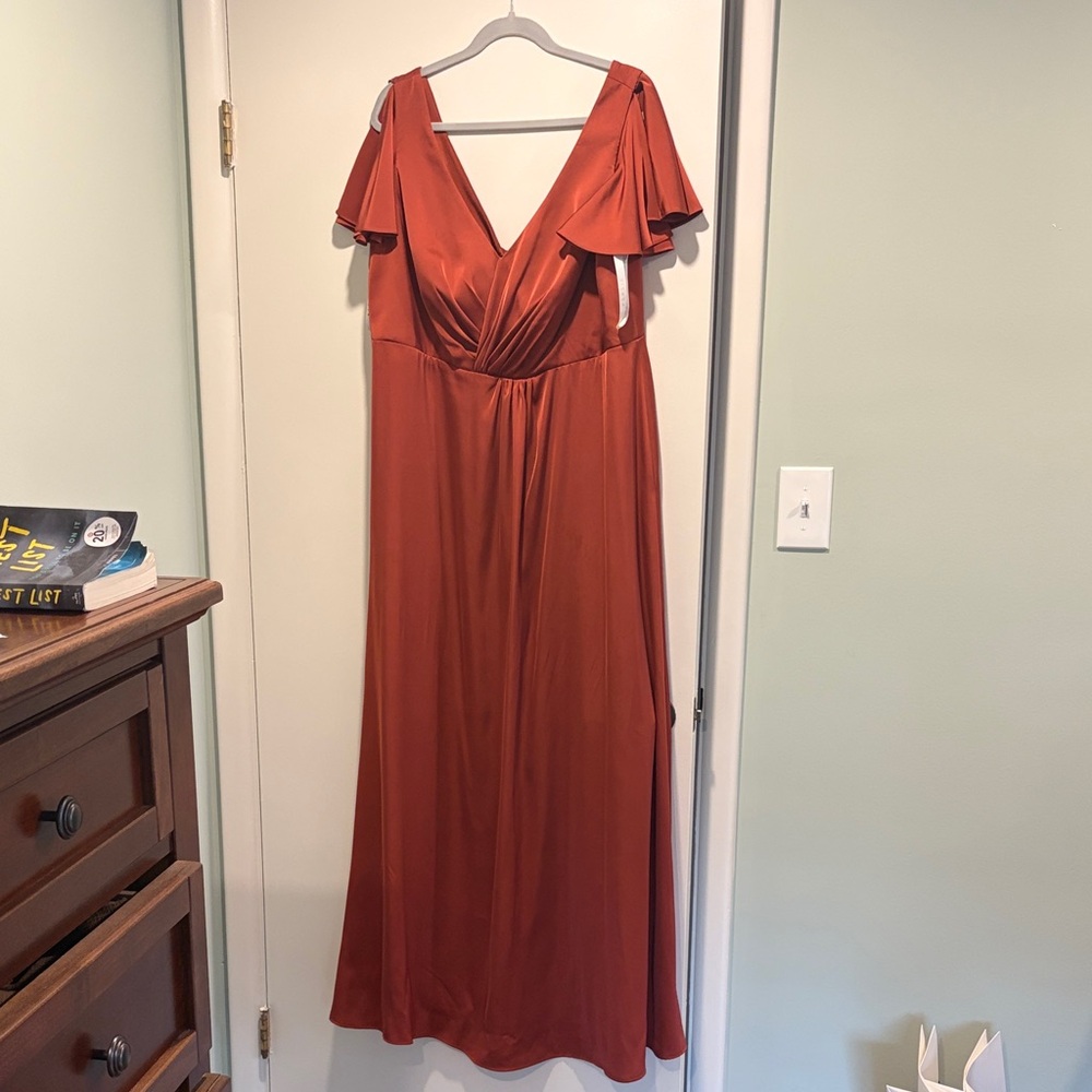 Elegant Rust Orange Bridesmaids dress